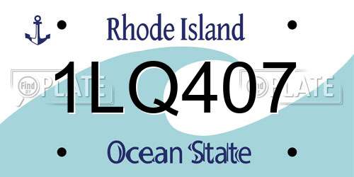 1LQ407 Rhode Island License Plate