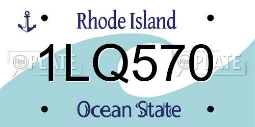 1LQ570 Rhode Island License Plate