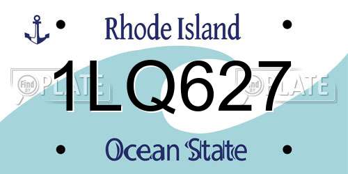 1LQ627 Rhode Island License Plate
