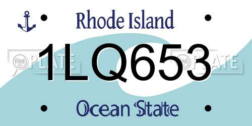 1LQ653 Rhode Island License Plate