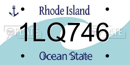 1LQ746 Rhode Island License Plate