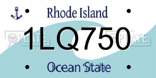 1LQ750 Rhode Island License Plate