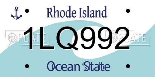 1LQ992 Rhode Island License Plate