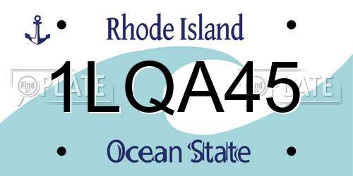 1LQA45 Rhode Island License Plate