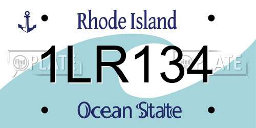 1LR134 Rhode Island License Plate