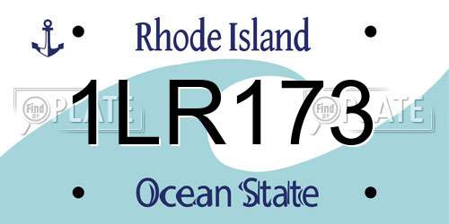 1LR173 Rhode Island License Plate
