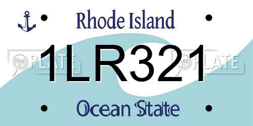 1LR321 Rhode Island License Plate