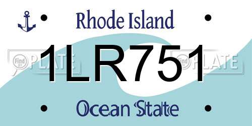 1LR751 Rhode Island License Plate