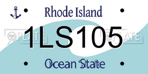 1LS105 Rhode Island License Plate