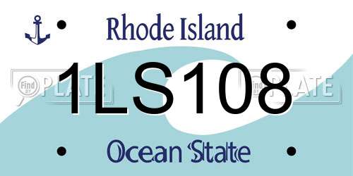 1LS108 Rhode Island License Plate