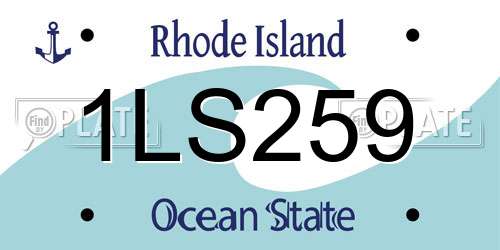 1LS259 Rhode Island License Plate