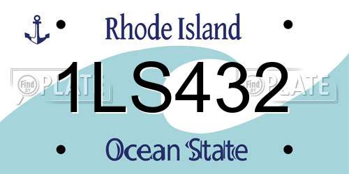 1LS432 Rhode Island License Plate