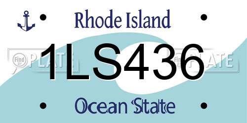 1LS436 Rhode Island License Plate