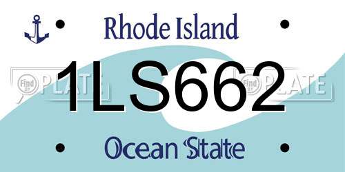 1LS662 Rhode Island License Plate
