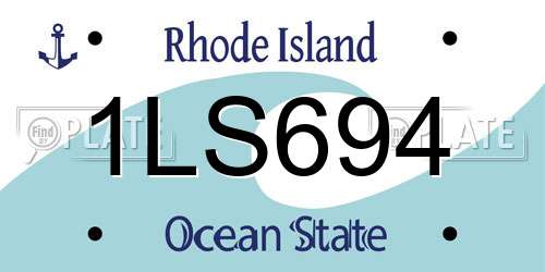 1LS694 Rhode Island License Plate