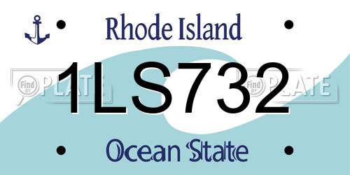 1LS732 Rhode Island License Plate