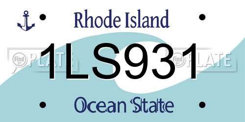 1LS931 Rhode Island License Plate