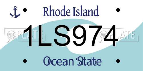 1LS974 Rhode Island License Plate