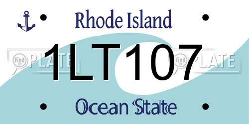 1LT107 Rhode Island License Plate