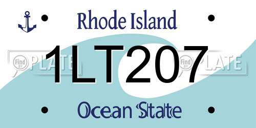 1LT207 Rhode Island License Plate