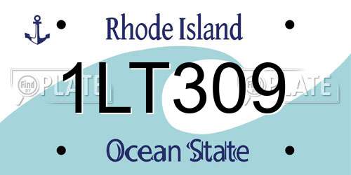 1LT309 Rhode Island License Plate