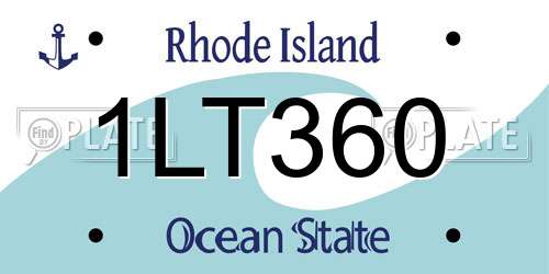 1LT360 Rhode Island License Plate