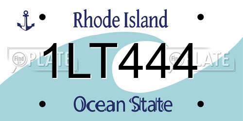 1LT444 Rhode Island License Plate