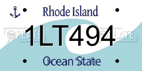 1LT494 Rhode Island License Plate