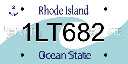 1LT682 Rhode Island License Plate