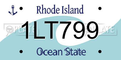 1LT799 Rhode Island License Plate