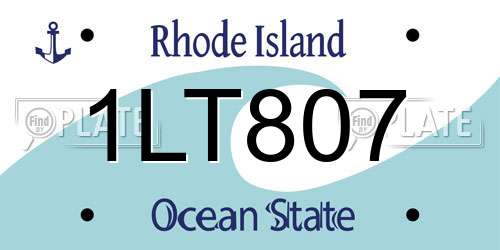 1LT807 Rhode Island License Plate