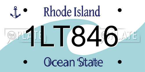 1LT846 Rhode Island License Plate