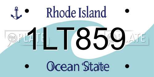 1LT859 Rhode Island License Plate