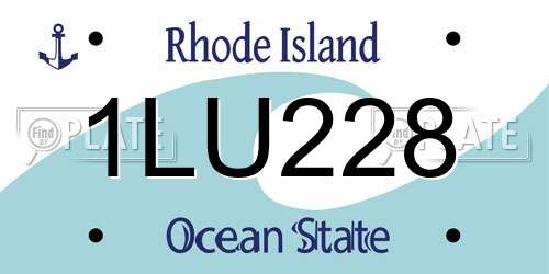 1LU228 Rhode Island License Plate