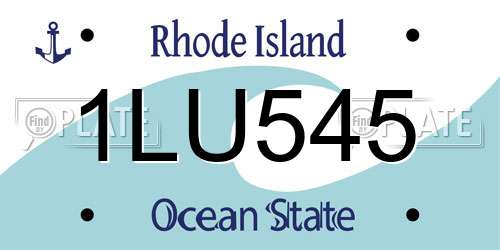 1LU545 Rhode Island License Plate