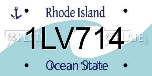 1LV714 Rhode Island License Plate