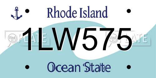 1LW575 Rhode Island License Plate