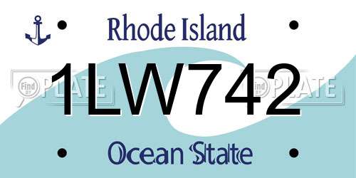 1LW742 Rhode Island License Plate
