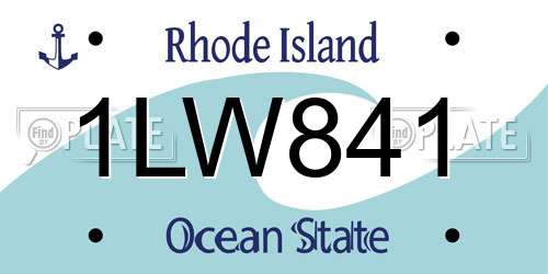 1LW841 Rhode Island License Plate