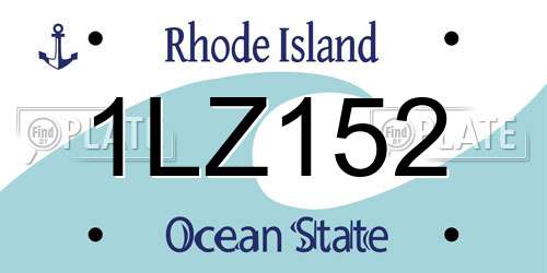 1LZ152 Rhode Island License Plate