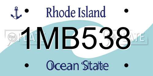 1MB538 Rhode Island License Plate