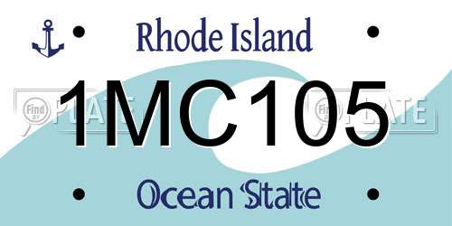1MC105 Rhode Island License Plate