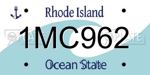 1MC962 Rhode Island License Plate
