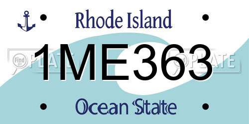 1ME363 Rhode Island License Plate