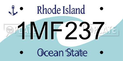 1MF237 Rhode Island License Plate