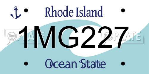1MG227 Rhode Island License Plate