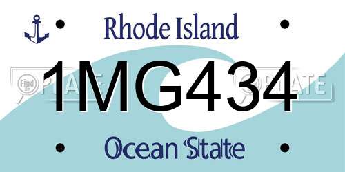 1MG434 Rhode Island License Plate