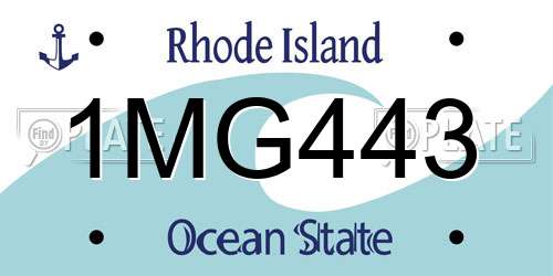 1MG443 Rhode Island License Plate