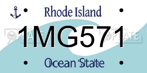 1MG571 Rhode Island License Plate