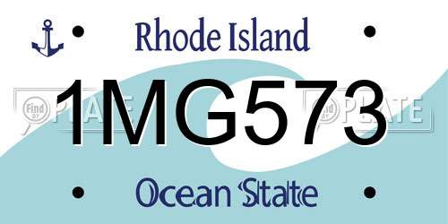 1MG573 Rhode Island License Plate